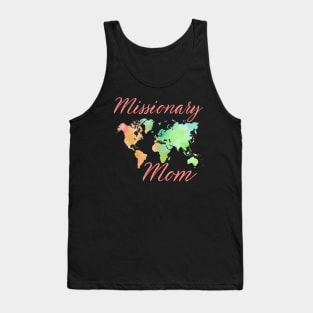 Missionary Mom Watercolor Earth LDS Missionary Gift Tank Top